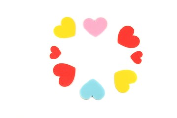 heart multicolor on white background  valentine day concept