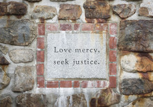 Love Mercy Seek Justice Inscription