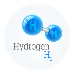 Wall Mural - chemistry model of hydrogen molecule scientific elements