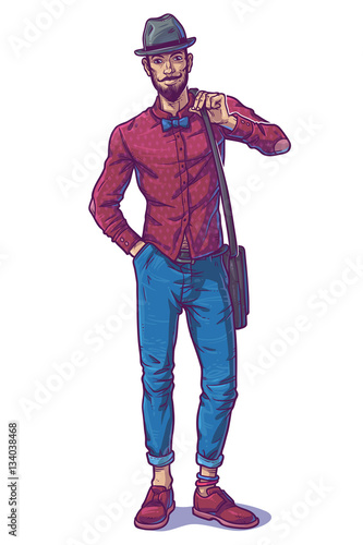 Obraz na plátně illustration of a fashionable guy