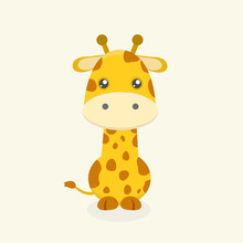 Cute Giraffe Cartoon.
