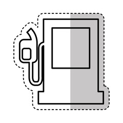 Sticker - fuel station pump icon vector illustration design