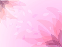 Pink Flower Petals Flying In The Wind, Vector Illustration