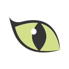 Green Eye Big Cat Glowing Icon Vector Illustration Eps 10