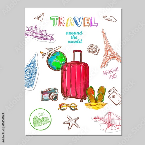 Tourism Sketch Poster - Buy this stock vector and explore similar ...