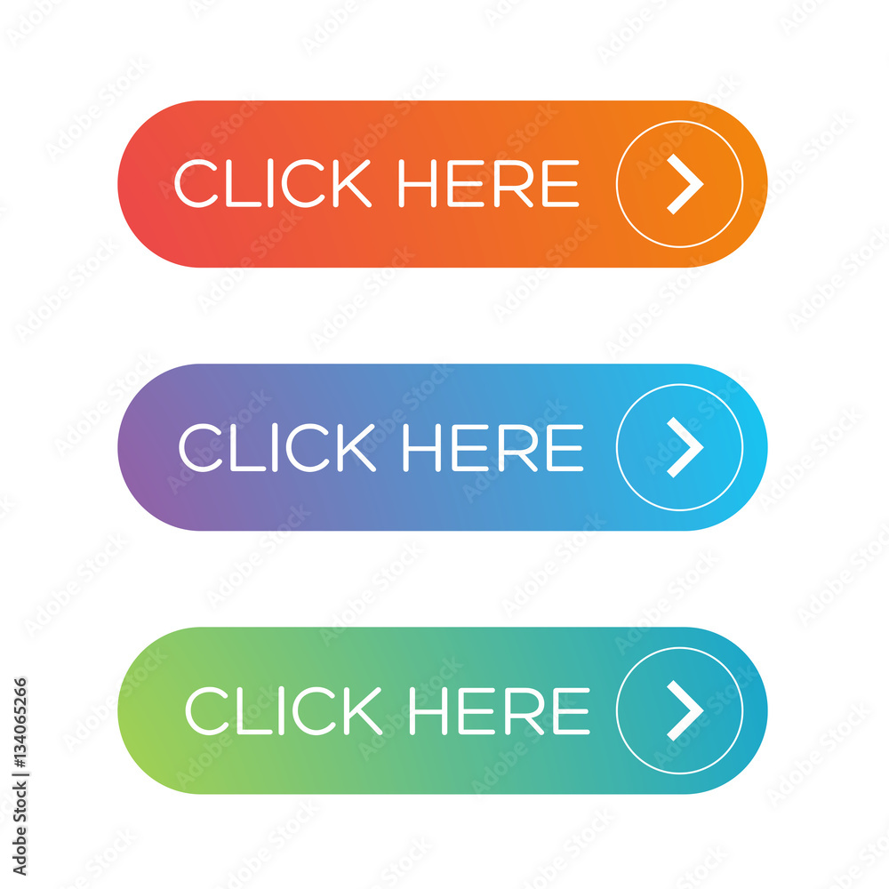 Html Click Here Button Click Here button set Stock Vector | Adobe Stock