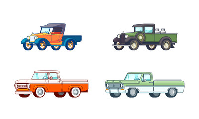 Sticker - Colorful Pickup Truck Models Set