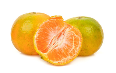 Wall Mural - Orange fruit isolated on the white background