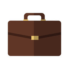 Poster - brown briefcase icon over white background. colroful design. vector illustration