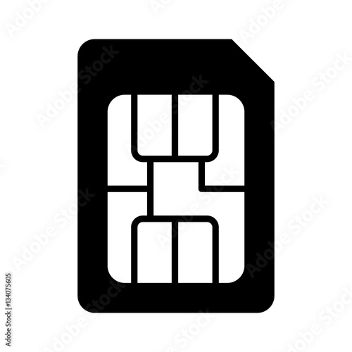 Fotografia, Obraz SIM card or subscriber identity / identification module chip flat vector icon fo