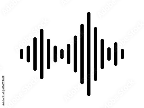 Fotografía Sound / audio wave or soundwave line art vector icon for music apps and websites