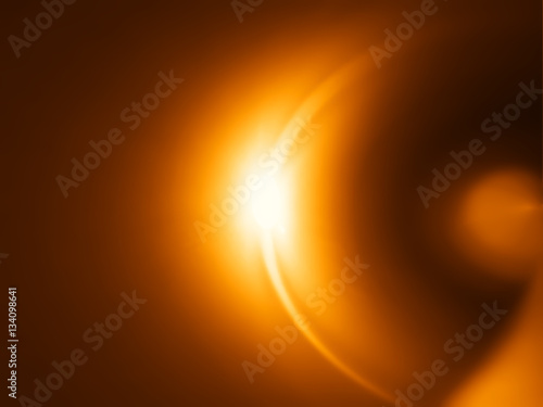 Fototapeta na szkło Pomarańczowa astronautyczna planeta z lekkim przecieku bokeh tłem