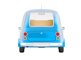 Wall Mural - round small car blue back