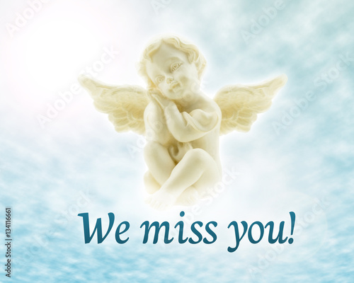 We Miss You Kleiner Engel Auf Wolke Buy This Stock Photo And Explore Similar Images At Adobe Stock Adobe Stock