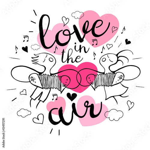 Love In The Air Romantic Love Lettering Postcard Boy