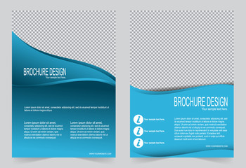 Brochure template, Flyer design blue template