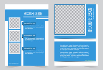 Brochure template, Flyer design blue template