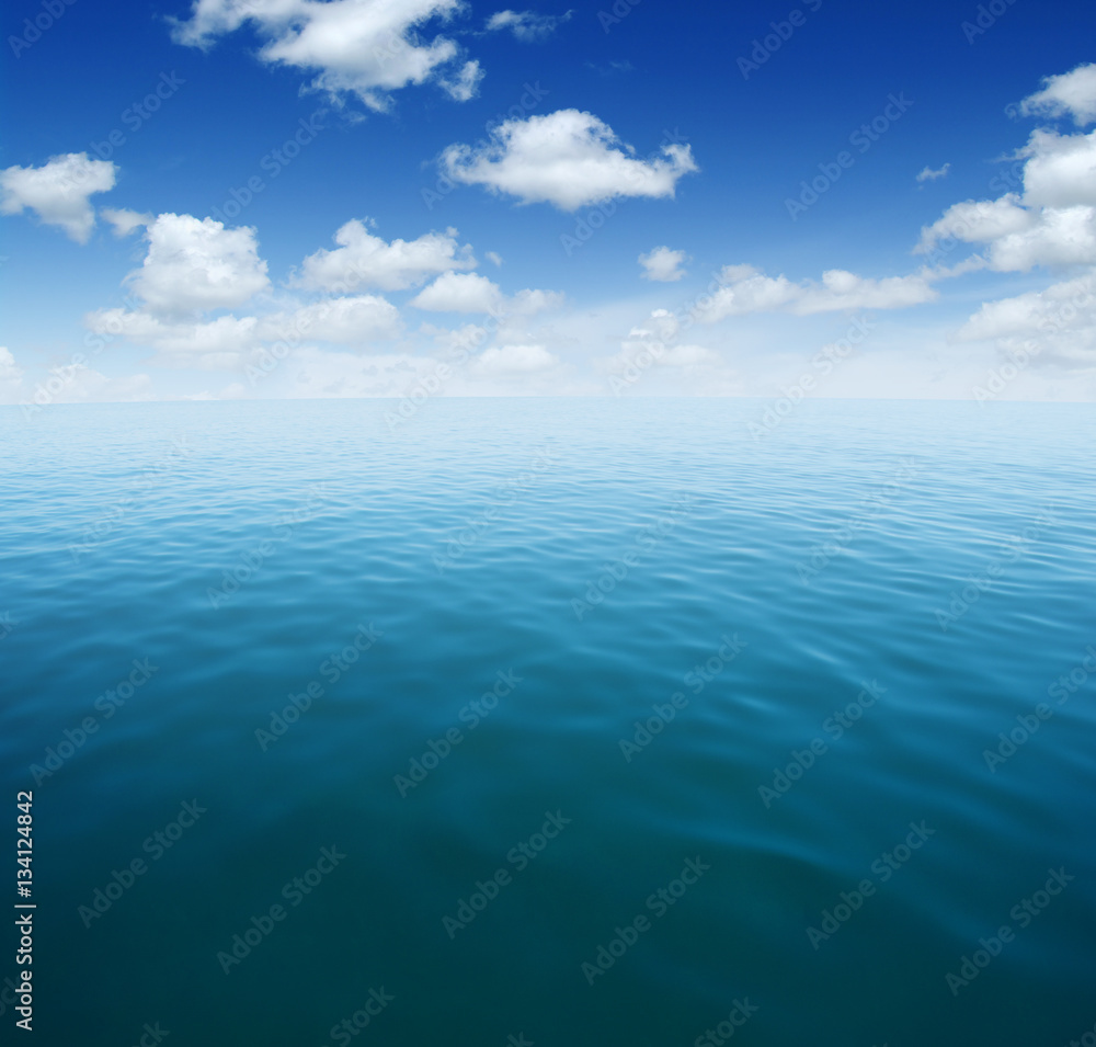 Blue sea water surface - obrazy, fototapety, plakaty 
