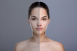Comparison portrait with acne and retouch