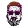 © prochkailo - Vector hipster man bearded face in sunglasses