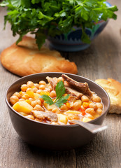 Wall Mural - lamb soup chickpeas