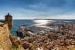 Aerial view of Alicante, Southern Spain, as seen from historic Santa Barbara Castle