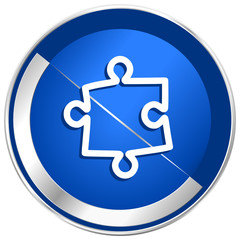 Aufkleber - Puzzle silver metallic web and mobile phone vector icon.