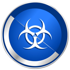 Aufkleber - Biohazard silver metallic web and mobile phone vector icon.