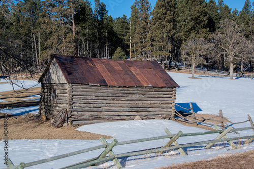 Historic Log Cabin With Handhewn Wooden Logs Buy This Stock