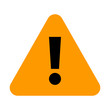 Orange triangle exclamation mark icon warning sign attention but