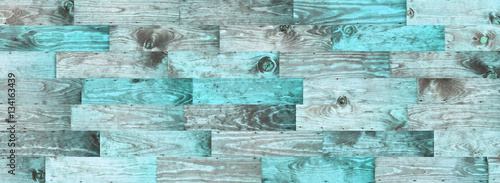 Naklejka - mata magnetyczna na lodówkę Niebieskie tło drewna