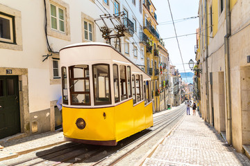 Wall Mural - Funicular in the city center of Lisbon