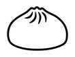 Baozi or bao - Chinese steamed bun line art vector icon for food apps and websites