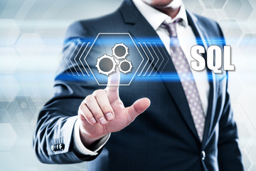 Wall Mural - business, technology, internet concept on hexagons and transparent honeycomb background. businessman