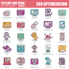 Aufkleber - Line seo optimization and development icons