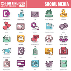 Leinwandbilder - Line internet marketing and social media icons