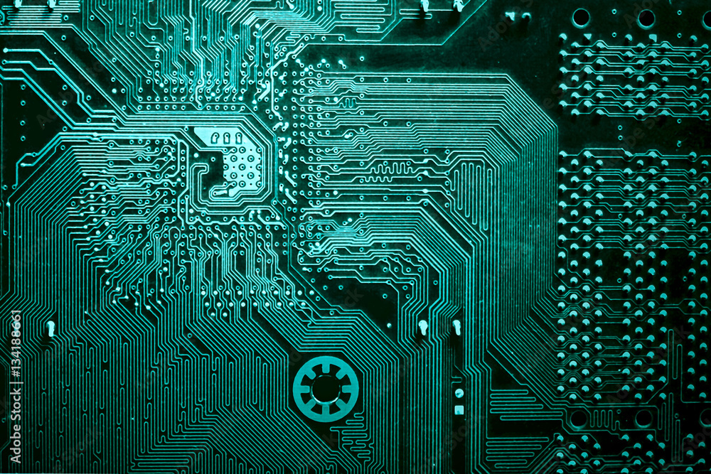 Circuit board. Electronic computer hardware technology. Motherboard ...