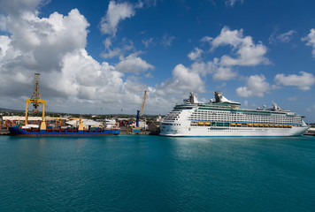 Poster - Freighter and Cruise Ship