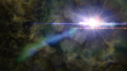 Wall Mural - bright star shining in deep space