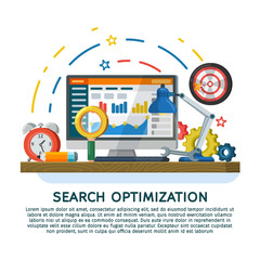 Wall Mural - design concept for website promotion banner in flat style. onlin