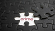 Word crime under jigsaw puzzle piece