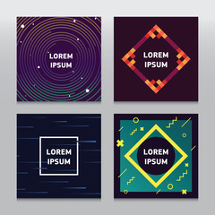 Wall Mural - set of trendy colorful backgrounds with geometric shapes and lines. use for your cover, flyers, bann
