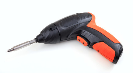 Sticker - Electric screwdriver isolated on white background