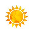 Vector Illustration of a Watercolor Sun. Summer Design.