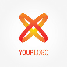 Abstract Colorful Logo, With Crossing Orange And Red Lines. Generic Vector Logo Template.
