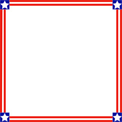 Wall Mural - Patriotic square American flag symbols of the frame with empty space for your text and images.