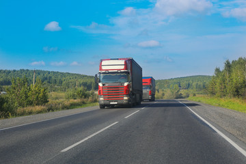 Wall Mural - trucks goes on the highway