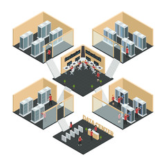 Wall Mural - data center isometric composition