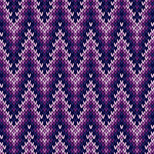 Knitted Seamless Pattern Mainly In Purple