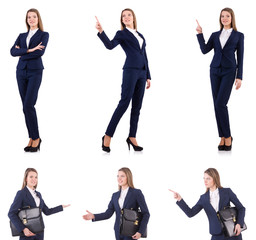 businesswoman in suit isolated on white